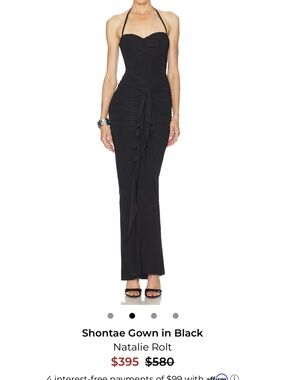 Natalie Rolt Shontae Black Halter Gown